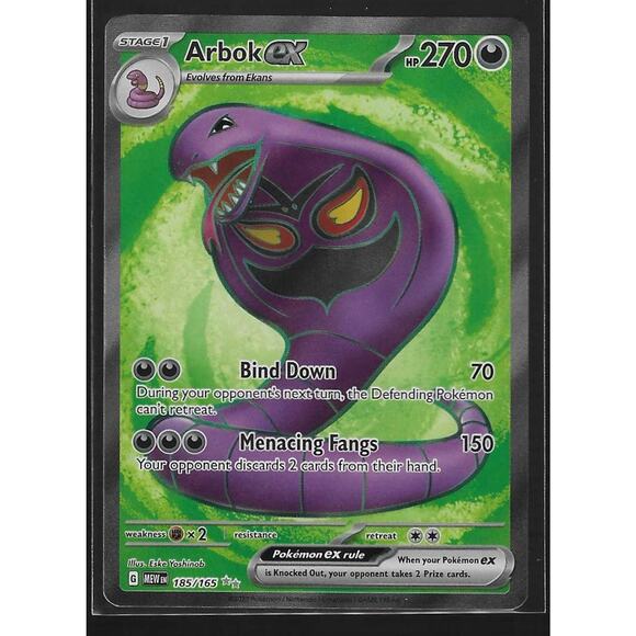 Arbok ex 185/165 Scarlet & Violet 151 Ultra Rare Pokemon Card NM - Picture 1 of 2